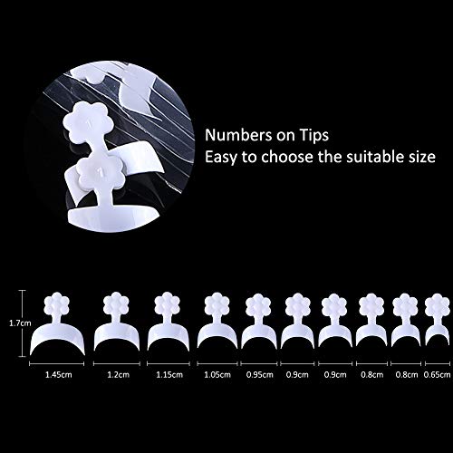 MISMXC 500 Pcs French Short Style Acrylic False Nail Art Tips Finger Sticker ...