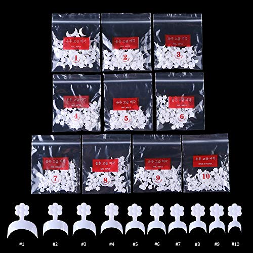 MISMXC 500 Pcs French Short Style Acrylic False Nail Art Tips Finger Sticker ...