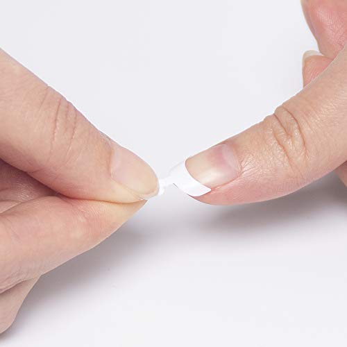 MISMXC 500 Pcs French Short Style Acrylic False Nail Art Tips Finger Sticker ...