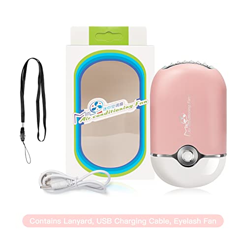 MISMXC Eyelash Fan,Rechargeable Handheld Mini Fan Lash Dryer with Built in Sp...