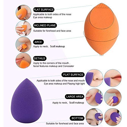 Miss Gorgeous London Makeup Sponge Set Blender Beauty Foundation Blending Spo...