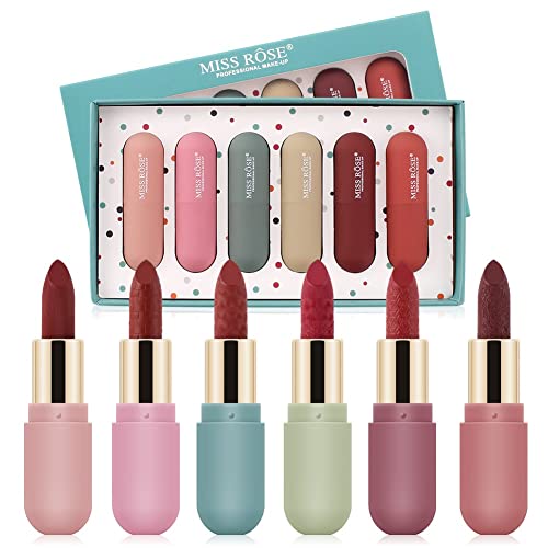 MISS ROSE M New 6 Color Mousse Velvet Lipstick Set, makeup set for women , Lo...