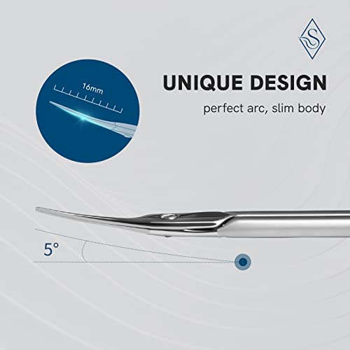 Cuticle Nail Scissors with Classic Fine Curved Blade, Sharp Cuticle Nippers C...