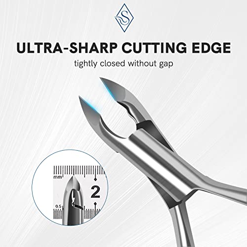 Cuticle Nail Scissors with Classic Fine Curved Blade, Sharp Cuticle Nippers C...