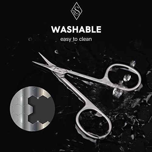 Cuticle Nail Scissors with Classic Fine Curved Blade, Sharp Cuticle Nippers C...