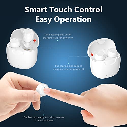 Hearing Aids for Seniors Rechargeable, Touch Control 12 Channels Digital Hear...