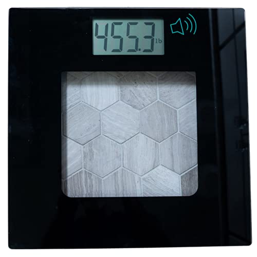 500lb Extra Wide, Glass Digital Scale, Talking Bathroom Scale Visual & Voice ...