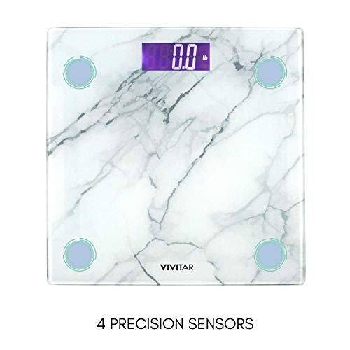 Marble Digital Scale Bathroom Glass Weight Scale Realistic Marble Finish Wide...