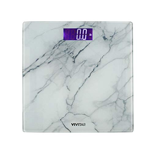 Marble Digital Scale Bathroom Glass Weight Scale Realistic Marble Finish Wide...
