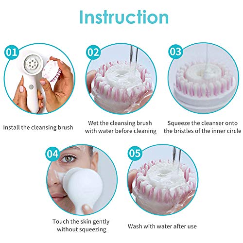 Compatible with Facial Cleansing Brush Head Replacements, Facial Brush, Face ...
