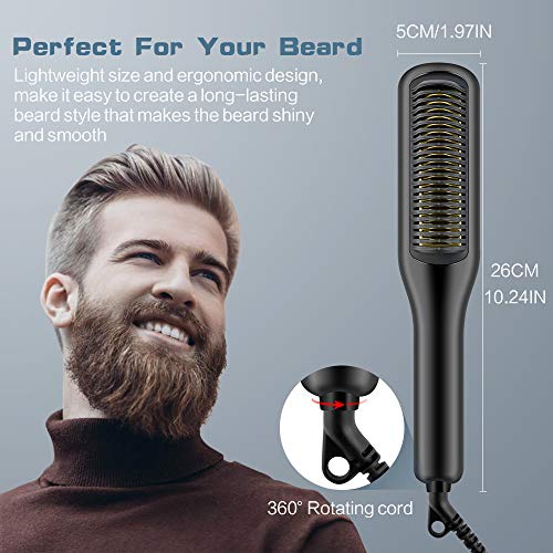 Beard Straightener for Man, Miuphro PTC Ceramic Heating Beard Straightener Br...