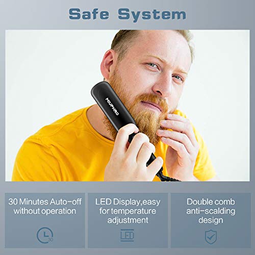 Beard Straightener for Man, Miuphro PTC Ceramic Heating Beard Straightener Br...