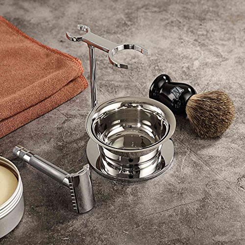 Miusco Men's Wet Shaving Kit, 4 Piece, Badger Hair Shaving Brush, Hand Polish...
