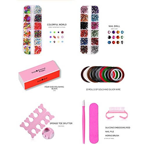 Portable UV Lamp LED Dry Nail Kit Manicure Nail Tool Set,Practical Nail Art S...