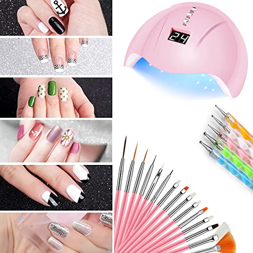 Portable UV Lamp LED Dry Nail Kit Manicure Nail Tool Set,Practical Nail Art S...