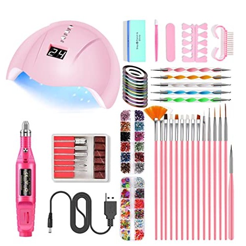 Portable UV Lamp LED Dry Nail Kit Manicure Nail Tool Set,Practical Nail Art S...
