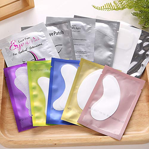100 Pairs Eyelash Extension Gel Patches Kit, Under Eye Gel Pads Lint Free Las...