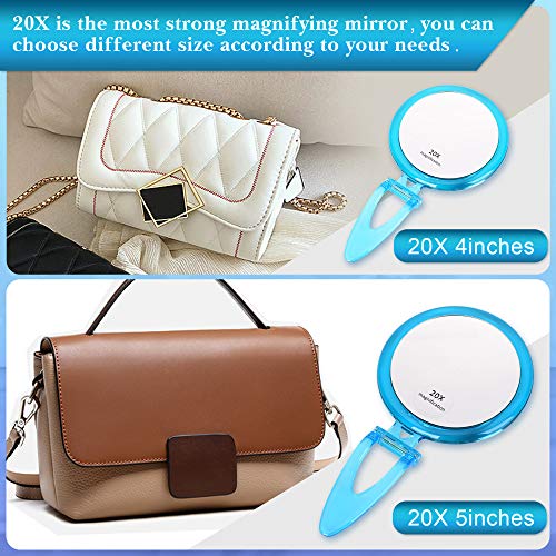5 Inch Magnifying Mirror 20X with Blackhead Tweezer Kit, Handheld Mirror with...