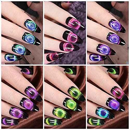MIZHSE 9D Cat Eye Gel Nail Polish Magnetic Cat Eye Gel Nail Polish Magnetic G...