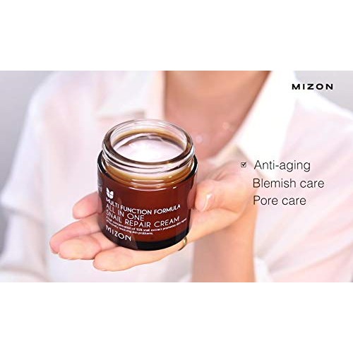 Korean Skin Care Set: Mizon's All in One Snail Repair Cream 2 Pack, Face Mois...