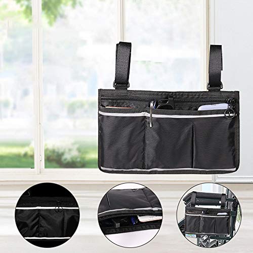MJZYP Wheelchair Armrest Pouch Organizer Bag for Side of Chair, Wheelchair St...