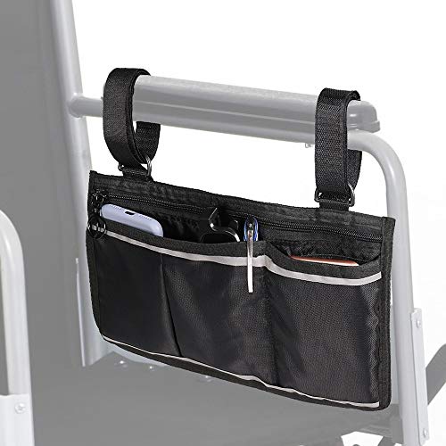 MJZYP Wheelchair Armrest Pouch Organizer Bag for Side of Chair, Wheelchair St...