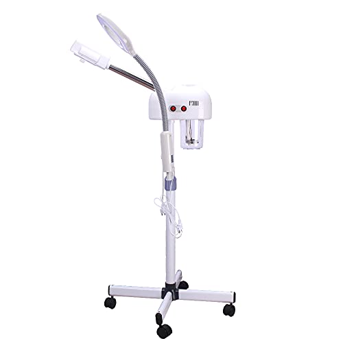 MOOKARDILANE 2 in 1 Facial Steamer with 5X Magnifying Lamp, Large Aromatherap...