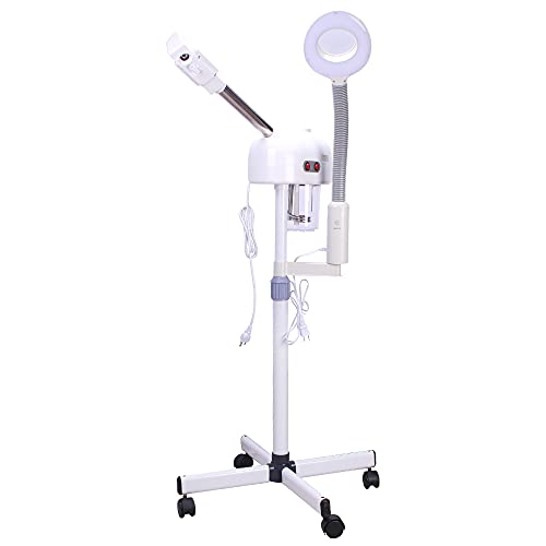 MOOKARDILANE 2 in 1 Facial Steamer with 5X Magnifying Lamp, Large Aromatherap...