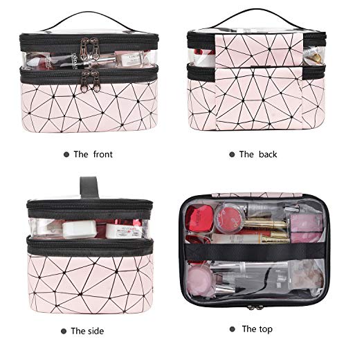 MKPCW Makeup Bags Double layer Travel Cosmetic Cases Make up Organizer Toilet...