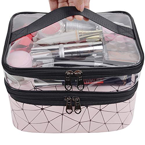 MKPCW Makeup Bags Double layer Travel Cosmetic Cases Make up Organizer Toilet...