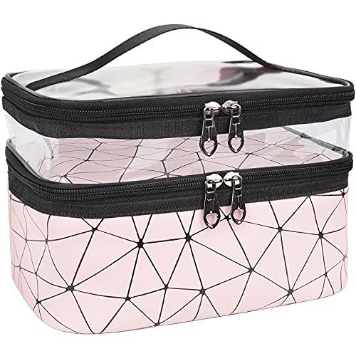 MKPCW Makeup Bags Double layer Travel Cosmetic Cases Make up Organizer Toilet...
