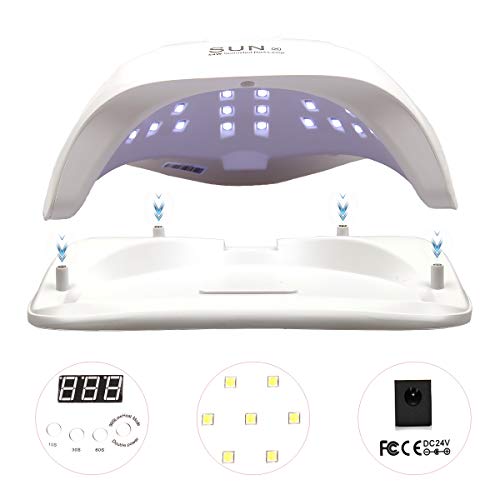 54W Gel UV LED Nail Lamp, Mlfyho Nail Dryers for Gel and Regular Polish Curin...