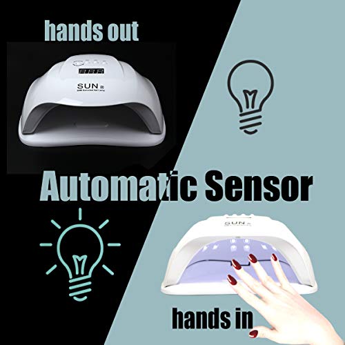 54W Gel UV LED Nail Lamp, Mlfyho Nail Dryers for Gel and Regular Polish Curin...