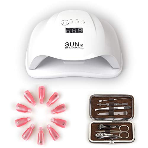 54W Gel UV LED Nail Lamp, Mlfyho Nail Dryers for Gel and Regular Polish Curin...