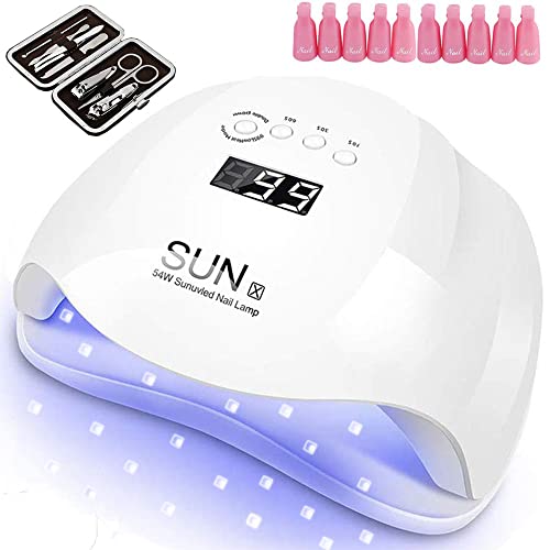 54W Gel UV LED Nail Lamp, Mlfyho Nail Dryers for Gel and Regular Polish Curin...
