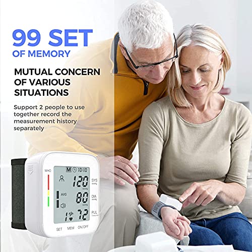 MMIZOO Blood Pressure Monitor Large LCD Display & Adjustable Wrist Cuff 5.31-...