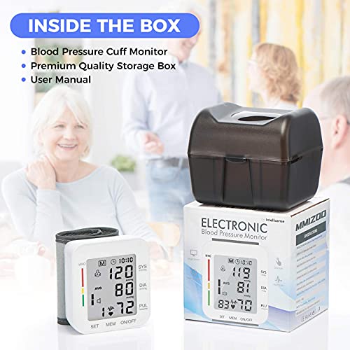 MMIZOO Blood Pressure Monitor Large LCD Display & Adjustable Wrist Cuff 5.31-...
