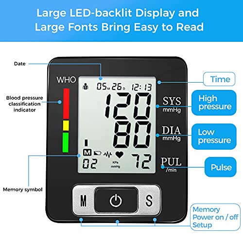 MMIZOO Digital Blood Pressure Monitors Fully Automatic Wrist Blood Pressure M...