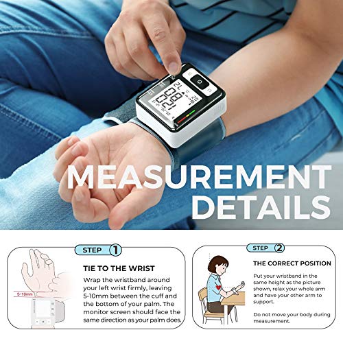 MMIZOO Digital Blood Pressure Monitors Fully Automatic Wrist Blood Pressure M...