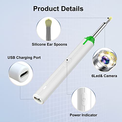 MMPANG Ear Wax Removal Camera, 1296P FHD Ear Cleaner Camera, Wireless Ear Wax...