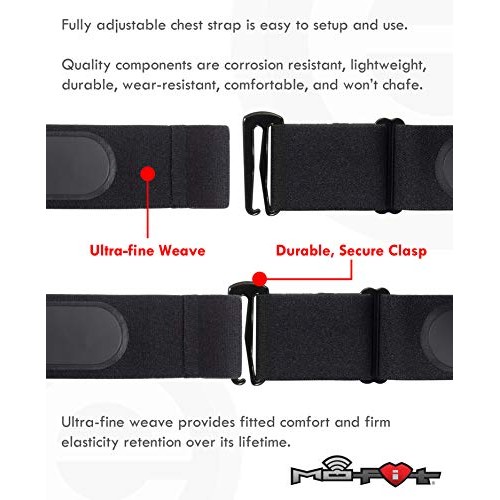 Mo-Fit Heart Rate Monitor Chest Strap for Garmin, Apple, Android, Peloton, Zw...