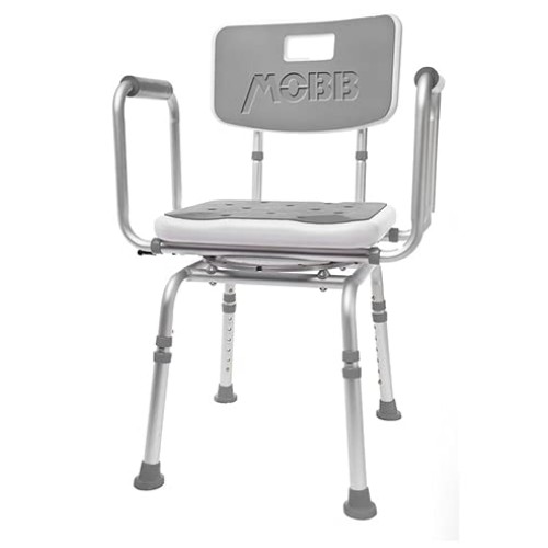 MOBB Premium Bathroom Swivel Shower Chair Bath Bench with Back, 360 Degree Sw...