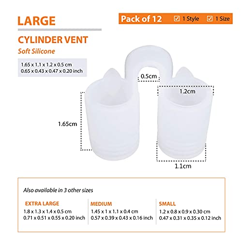 Premium Nose Relief Nasal Dilator - (Pack of 12 Large Size) Soft Silicone Ven...
