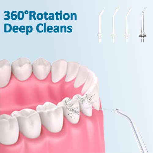 MOCEL 4 Pack Replacement Tip & Small Storage Case for Water Flossers, Irrigat...