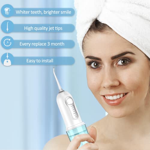 MOCEL 4 Pack Replacement Tip & Small Storage Case for Water Flossers, Irrigat...