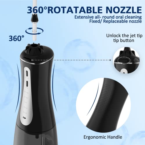 MOCEL Water Dental Flosser Oral Irrigator with 5 Modes, 350ml Cordless Water ...