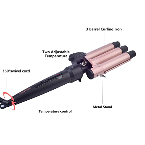 Wand Curling Iron, Curling Wand Set, MOCEMTRY Professional 5 in 1 Hair Curlin...