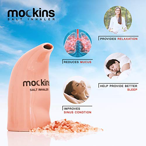 Mockins Easy to Use Ceramic Salt Inhaler and Includes Pure Himalayan Pink Sal...