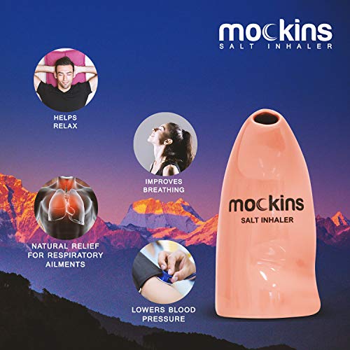 Mockins Easy to Use Ceramic Salt Inhaler and Includes Pure Himalayan Pink Sal...
