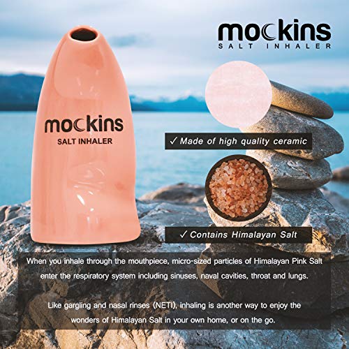 Mockins Easy to Use Ceramic Salt Inhaler and Includes Pure Himalayan Pink Sal...